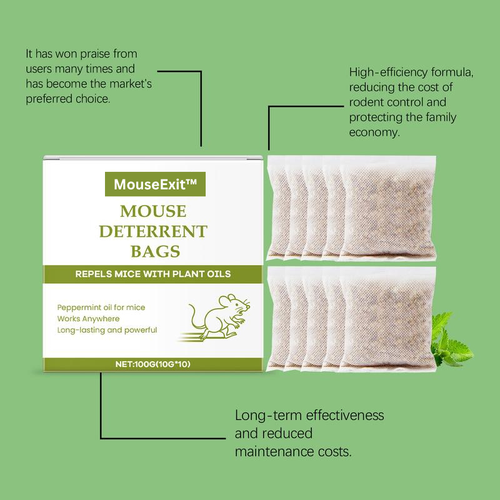 MouseExit™ Natural Peppermint Mouse Repellent Pouches (10 Pack)
